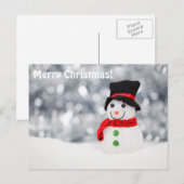 Snowman met prettige kerst feestdagenkaart (Voorkant / Achterkant)
