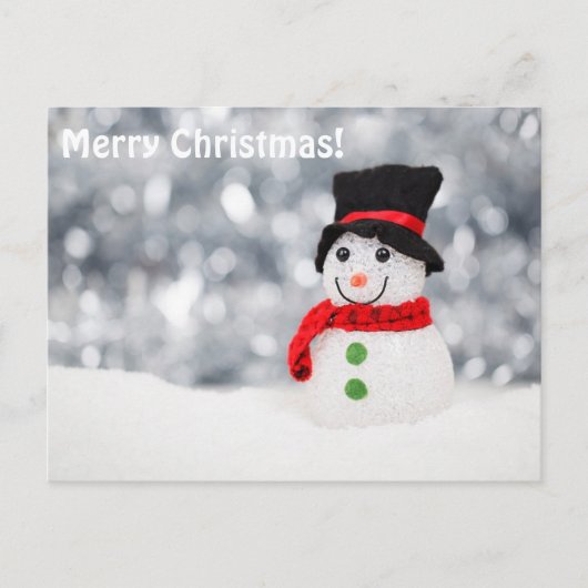 Snowman met prettige kerst feestdagenkaart (Voorkant)