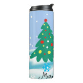 Snowman met prettige kerst thermosbeker (Gedraaid links)