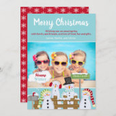 Snowman met prettige kerst van Kinderen naar Kinde Kaart (Voorkant / Achterkant)