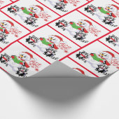 Snowman met Raccoons laat het kerstmis sneeuwen Cadeaupapier (Hoek)