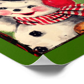  Snowman met Red Bird Poster (Hoek)