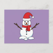 Snowman met Red Bonnet en Scarf Feestdagenkaart (Voorkant)