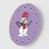 Snowman met Red Bonnet en Scarf Grote Klok (Hoek)