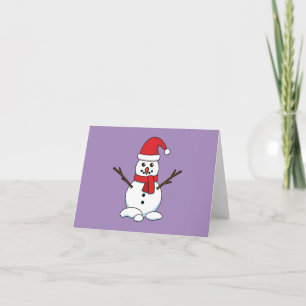 Snowman met Red Bonnet en Scarf Kaart