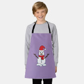 Snowman met Red Bonnet en Scarf Schort (Gedragen)