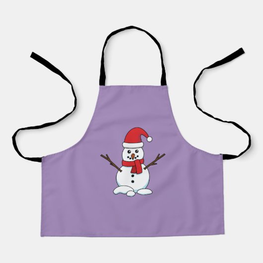 Snowman met Red Bonnet en Scarf Schort (Voorkant)