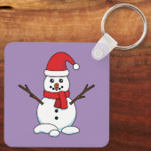 Snowman met Red Bonnet en Scarf Sleutelhanger (Achterkant)