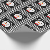 Snowman met Red Bowtie Black Buffalo Pset Trim Cadeaupapier (Hoek)