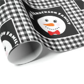 Snowman met Red Bowtie Black Buffalo Pset Trim Cadeaupapier (Rol Hoek)