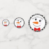 Snowman met Red Bowtie Black Buffalo Pset Trim, Confetti (Achterkanten)