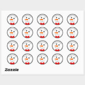 Snowman met Red Bowtie Black Buffalo Pset Trim Ronde Sticker (Vel)