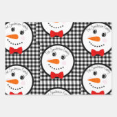 Snowman met Red Bowtie Black Buffalo Pset Trim W Inpakpapier Vel (Voorkant 3)