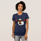 Snowman met Red Mittens en een Long Scarf T-shirt (Voorkant volledig)
