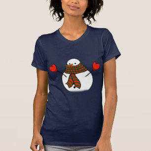 Snowman met Red Mittens en een Long Scarf T-shirt