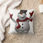 Snowman met Red Scarf Pillow Kussen (Deken)