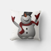 Snowman met Red Scarf Pillow Kussen (Voorkant)