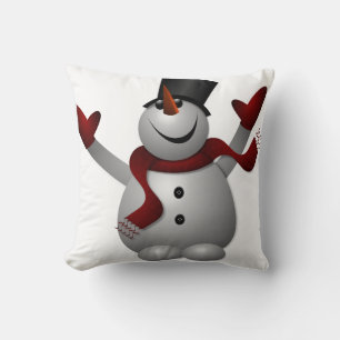Snowman met Red Scarf Pillow Kussen