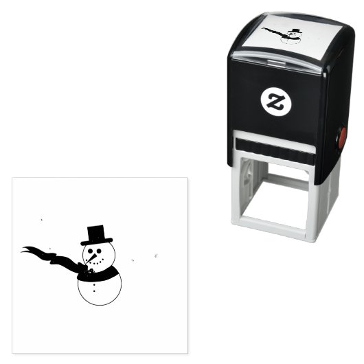 Snowman met Red Scarf Zelfinktende Stempel (In situ)