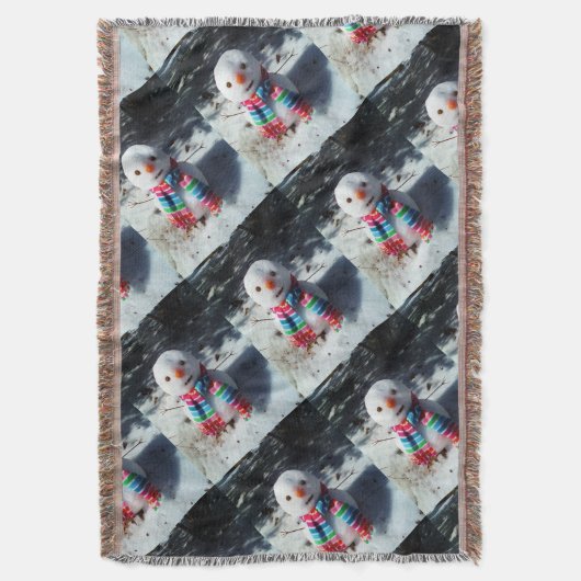 Snowman met regenboogschar deken (Voorkant Verticaal)