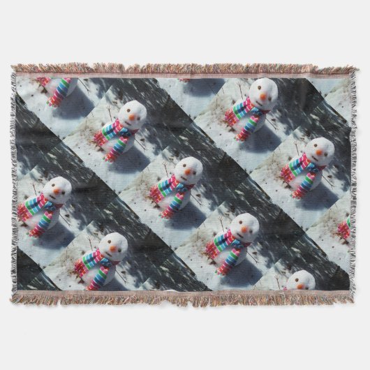 Snowman met regenboogschar deken (Voorkant)