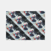 Snowman met regenboogschar fleece deken (Voorkant (Horizontaal))
