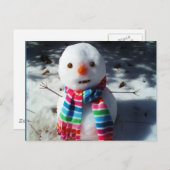 Snowman met regenboogstrips briefkaart (Voorkant / Achterkant)