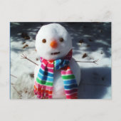 Snowman met regenboogstrips briefkaart (Voorkant)