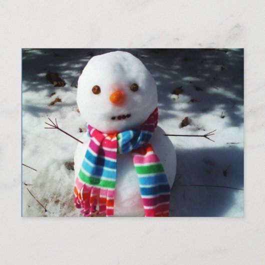 Snowman met regenboogstrips briefkaart (Voorkant)