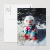 Snowman met regenboogstrips briefkaart (Voorkant / Achterkant)