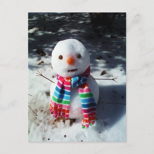 Snowman met regenboogstrips briefkaart (Voorkant)