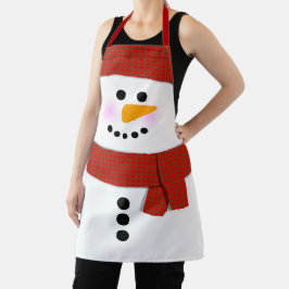 Snowman met Rode Kerstmis Schort