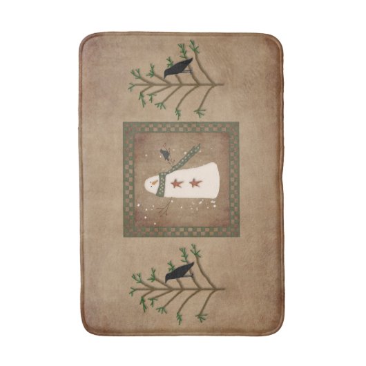 Snowman met roestbakmat badmat (Voorkant Verticaal)