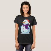 Snowman met Santa Hat T-shirt (Voorkant volledig)