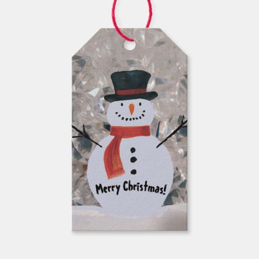 Snowman met Scarf Cadeaulabel (Voorkant)