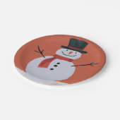 Snowman met Scarf Papieren Bordje (Gekanteld)