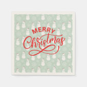 Snowman met schattig patroon met kalligrafische te servet (Voorkant)