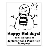 Snowman met seizoensbericht! rubberstempel (Afrduk)