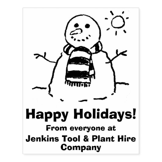 Snowman met seizoensbericht! rubberstempel (Afrduk)