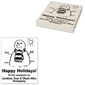 Snowman met seizoensbericht! rubberstempel (Gestempeld)