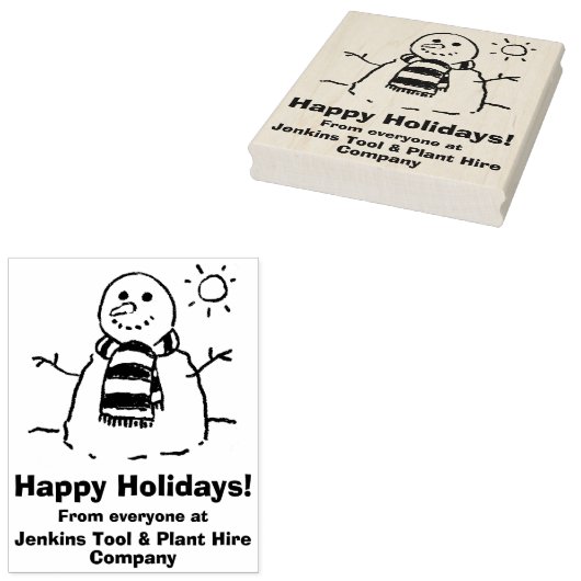 Snowman met seizoensbericht! rubberstempel (Gestempeld)