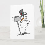 Snowman met Shovel Feestdagen Kaart<br><div class="desc">Als de winter veel sneeuw betekent,  dan heb je een verband met deze sneeuwstokfiguur met een schop!  U kunt deze snowman met een leuke stoepfiguur aanpassen met een schouderontwerp met de eenvoudige aanpassingstool.</div>