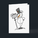 Snowman met Shovel Feestdagen Kaart<br><div class="desc">Als de winter veel sneeuw betekent,  dan heb je een verband met deze sneeuwstokfiguur met een schop!  U kunt deze snowman met een leuke stoepfiguur aanpassen met een schouderontwerp met de eenvoudige aanpassingstool.</div>