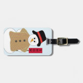 Snowman met sneeuwbordje bagagelabel (Voorkant horizontaal)