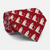 Snowman met sneeuwpoppen op sneeuwkerst stropdas (Opgerold)