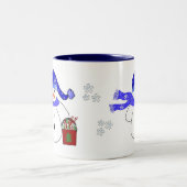 Snowman met Snoep Tweekleurige Koffiemok (Center)