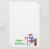 Snowman met snoepriet en gift briefpapier (Voorkant / Achterkant)