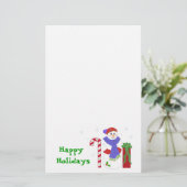 Snowman met snoepriet en gift briefpapier (Staand voorkant)