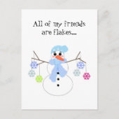 Snowman met Snowflake Friends Briefkaart (Voorkant)