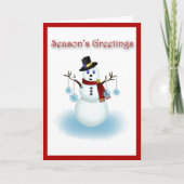 Snowman met Snowflakes kerstKaart Feestdagen Kaart (Voorkant)